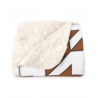 Brown, White Retro Houndstooth Blanket Throw