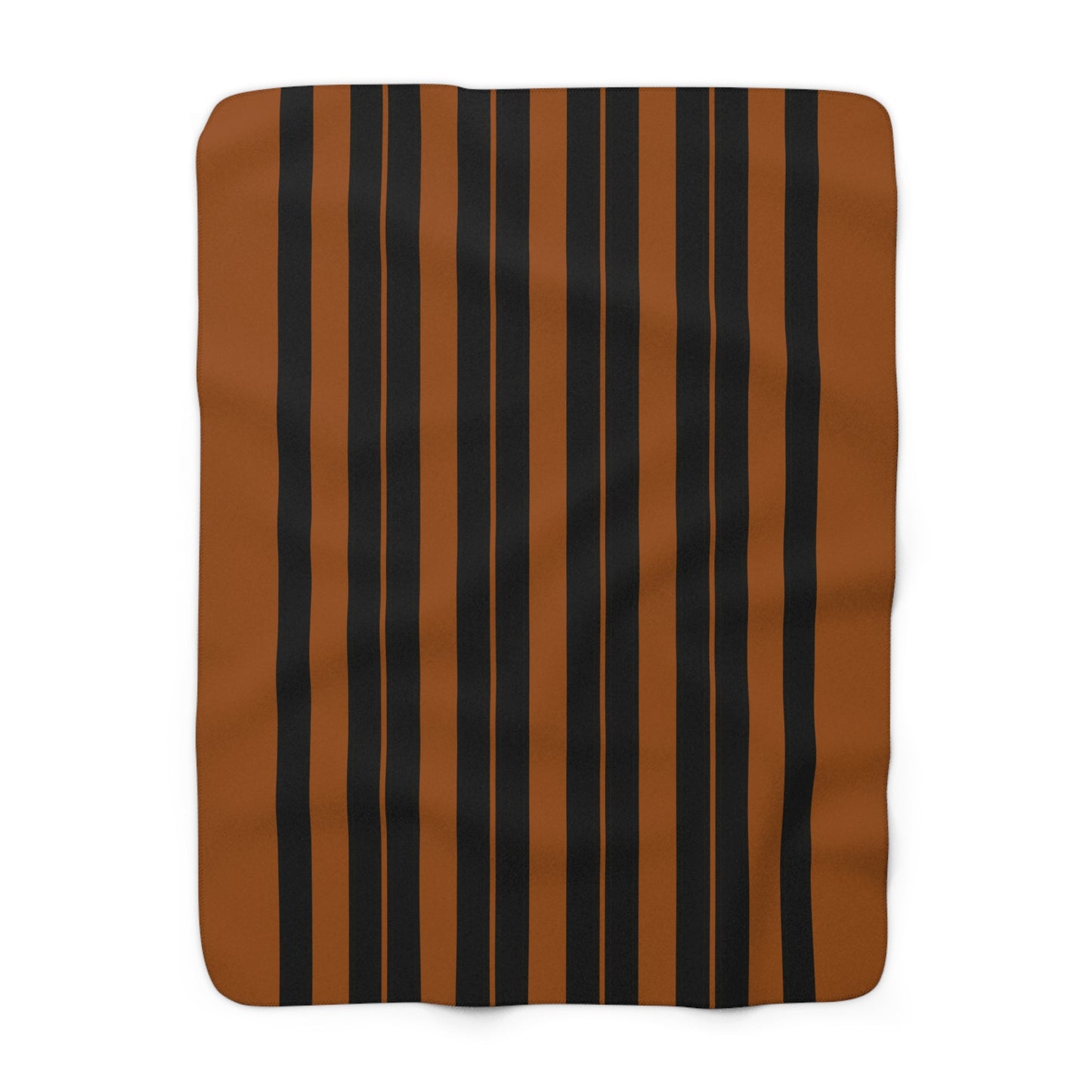Brown, Black Retro Stripes Blanket Throw