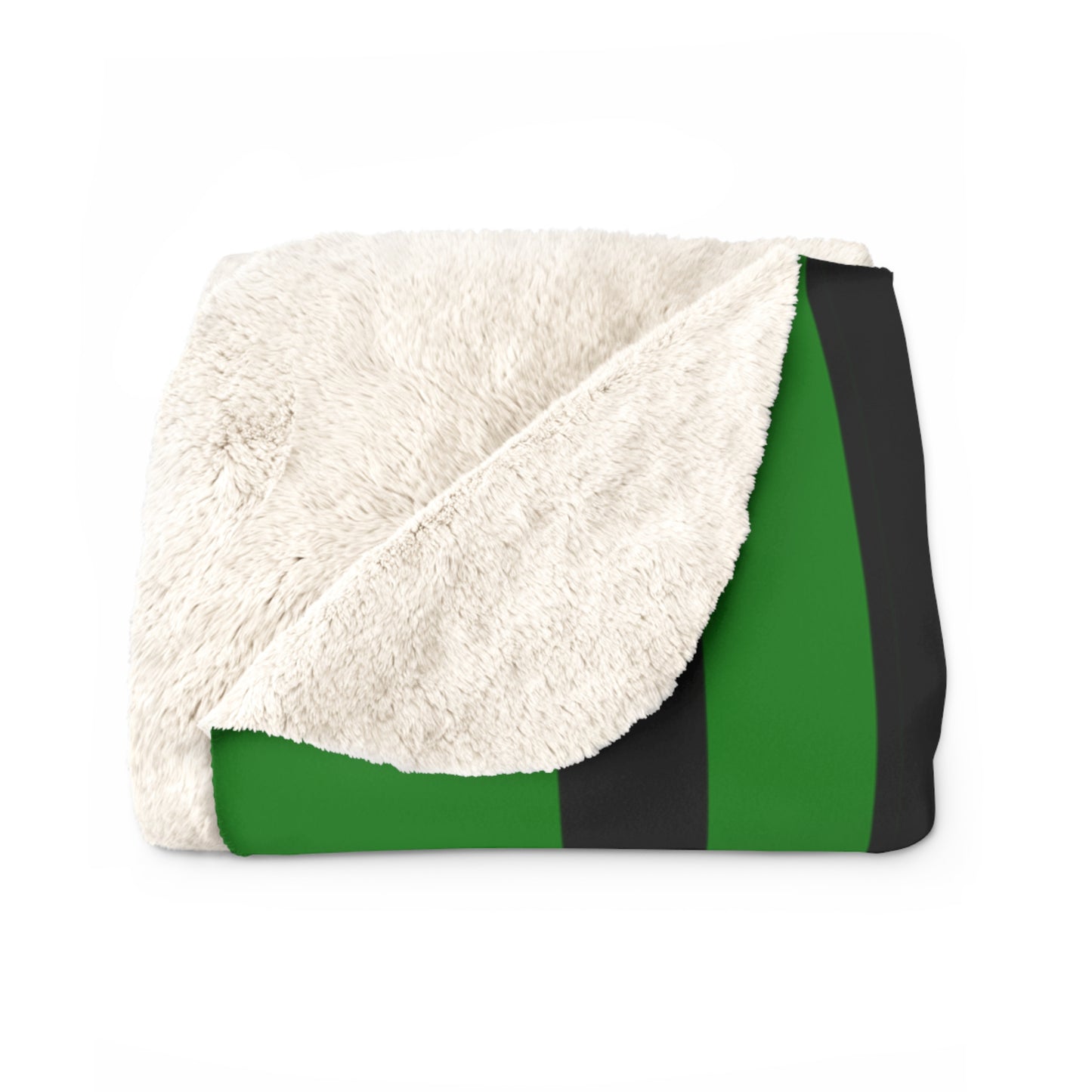 Green, Black Retro Stripes Blanket Throw
