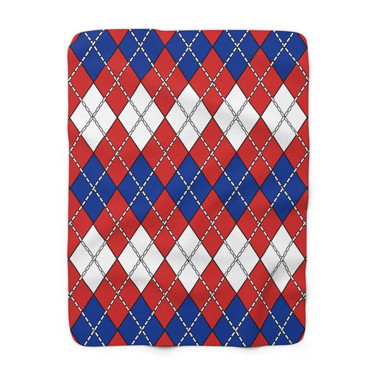 Bouvet Island Retro Argyle Blanket Throw