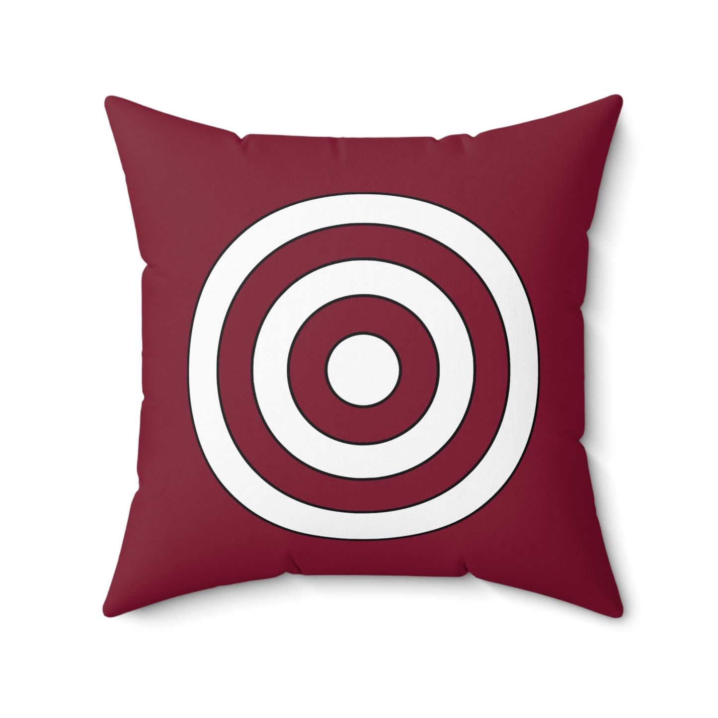 Claret, White Retro Target Cushion Pillow