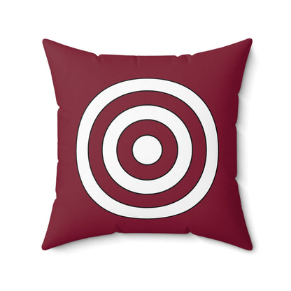 Claret, White Retro Target Cushion Pillow