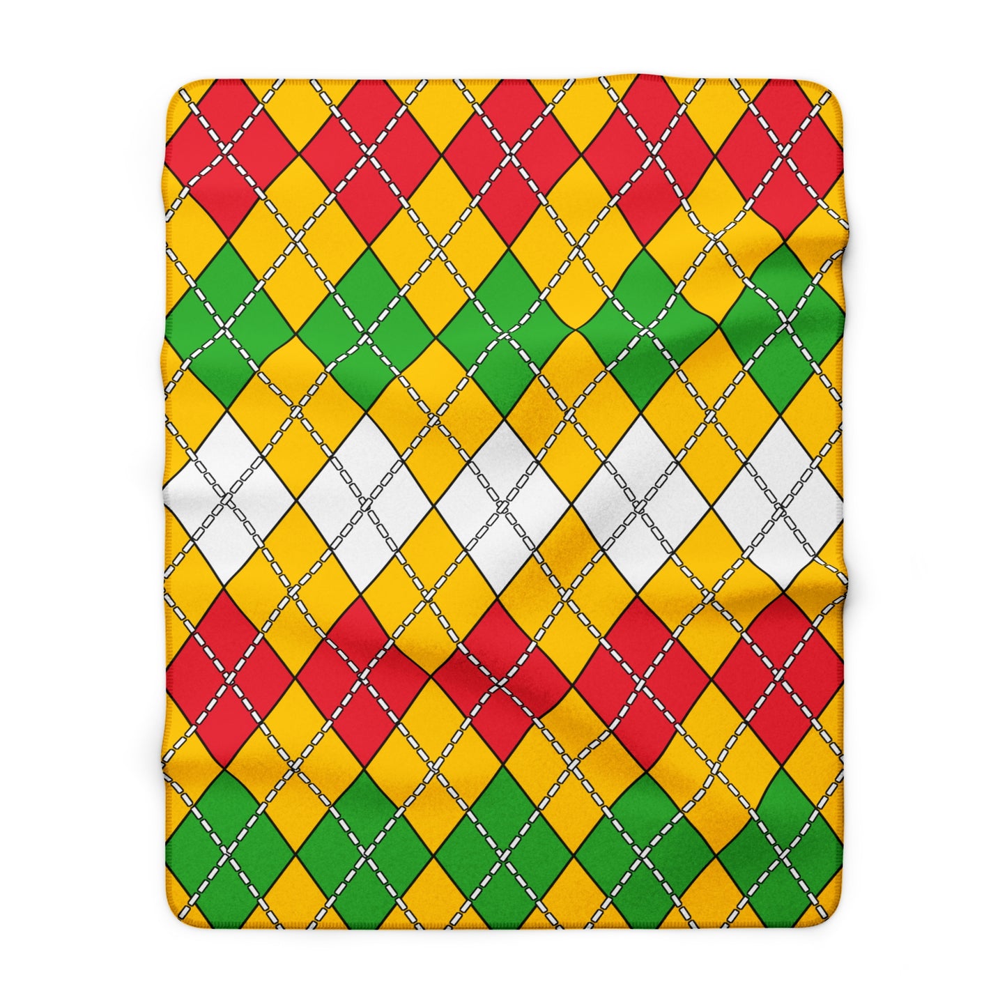 Myanmar Retro Argyle Blanket Throw