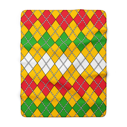 Myanmar Retro Argyle Blanket Throw