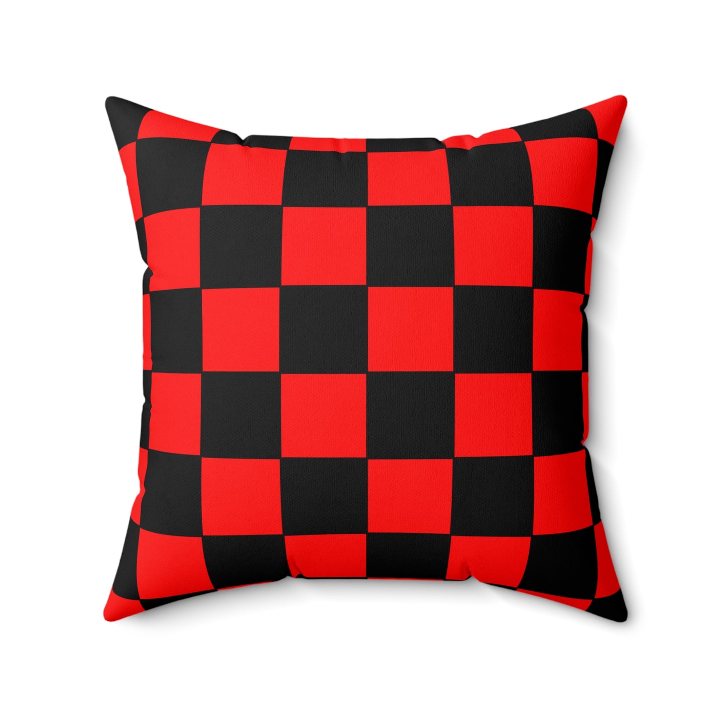 Red, Black Retro Check Cushion Pillow