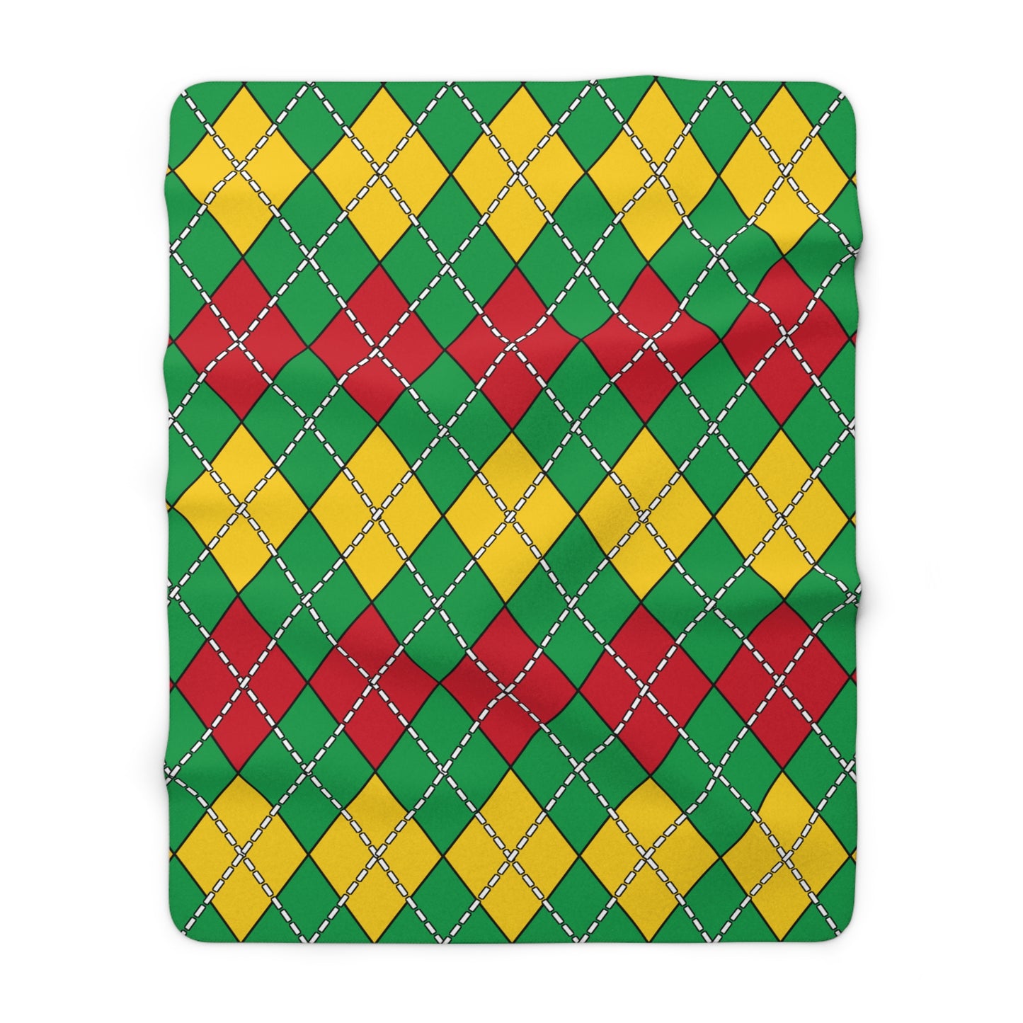 Guinea Bissau Retro Argyle Blanket Throw