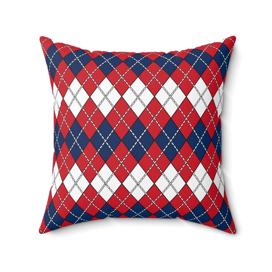 Dominican Republic Retro Argyle Cushion Pillow