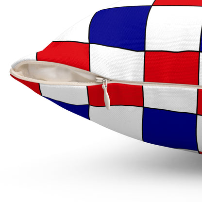 Saint Pierre And Miquelon Retro Check Cushion Pillow