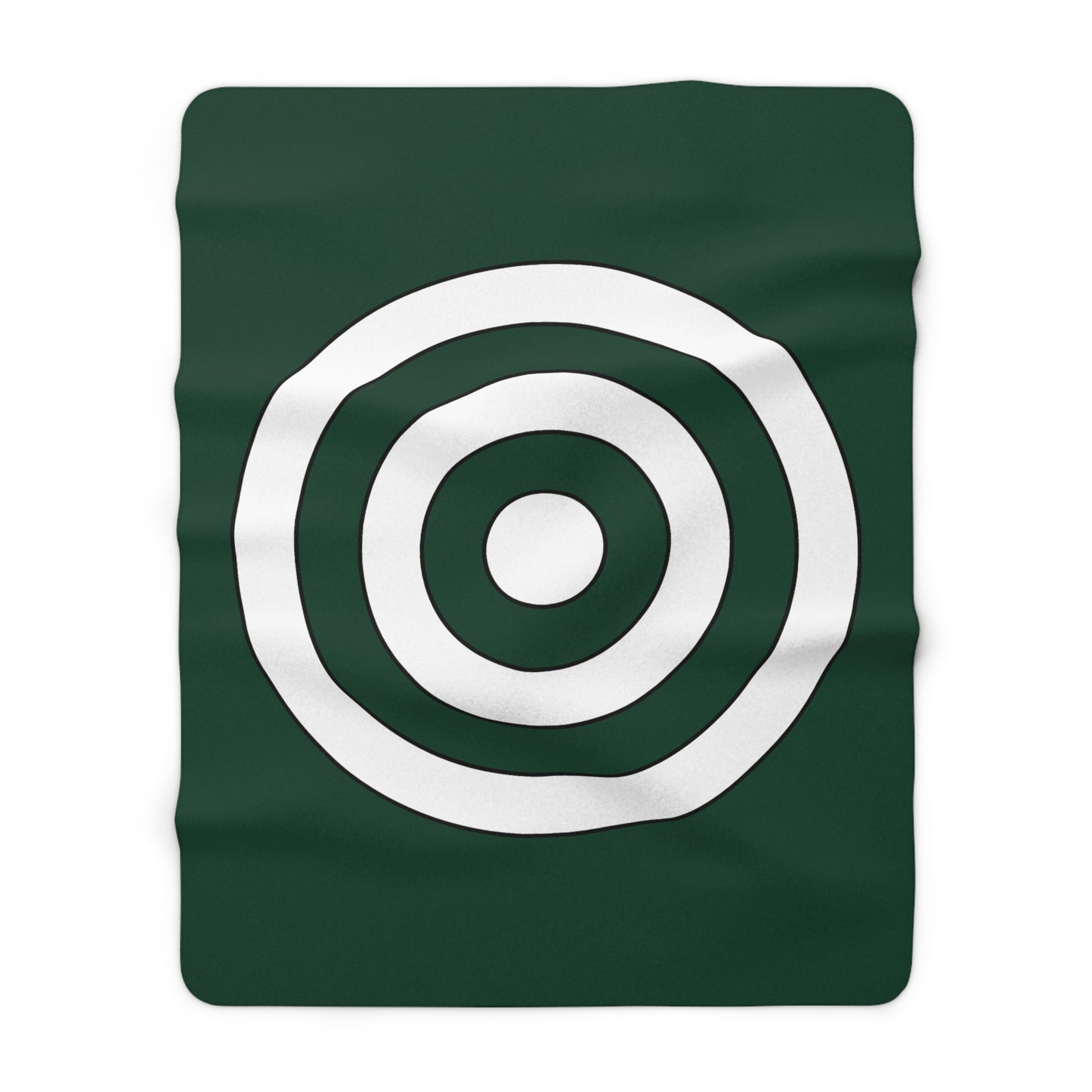 Dark Green, White Retro Target Blanket Throw