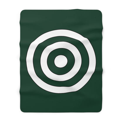 Dark Green, White Retro Target Blanket Throw