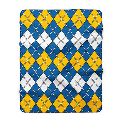Canary Islands Retro Argyle Blanket Throw