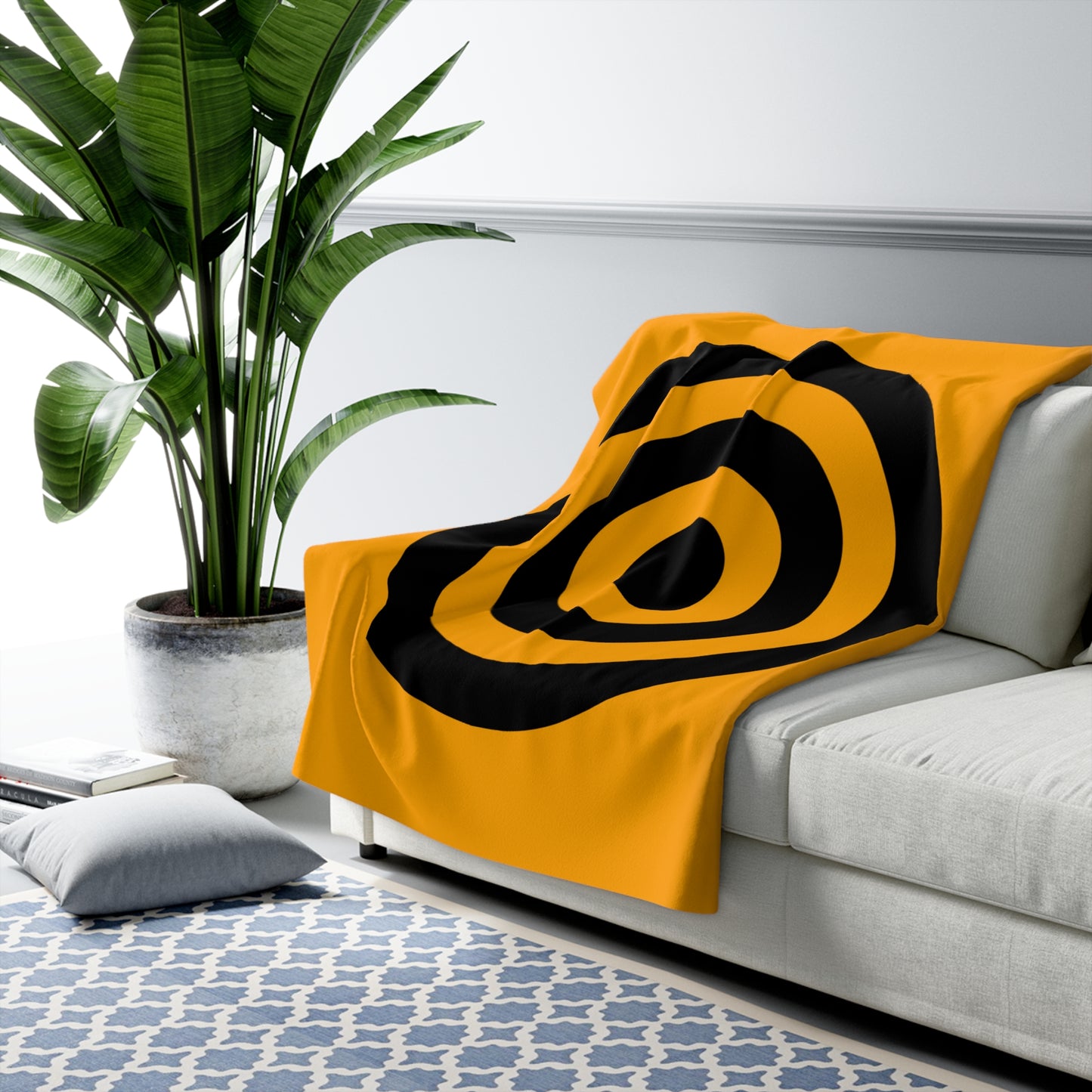 Orange, Black Retro Target Blanket Throw