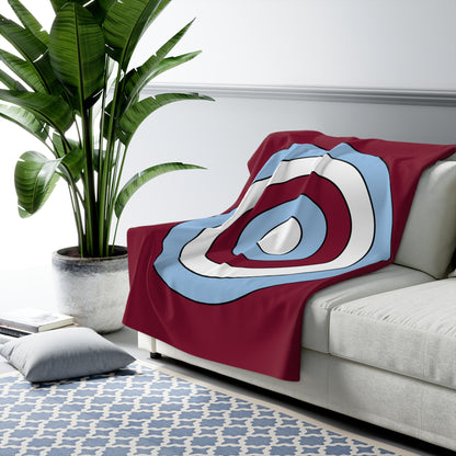 Claret, Blue, White Retro Target Blanket Throw