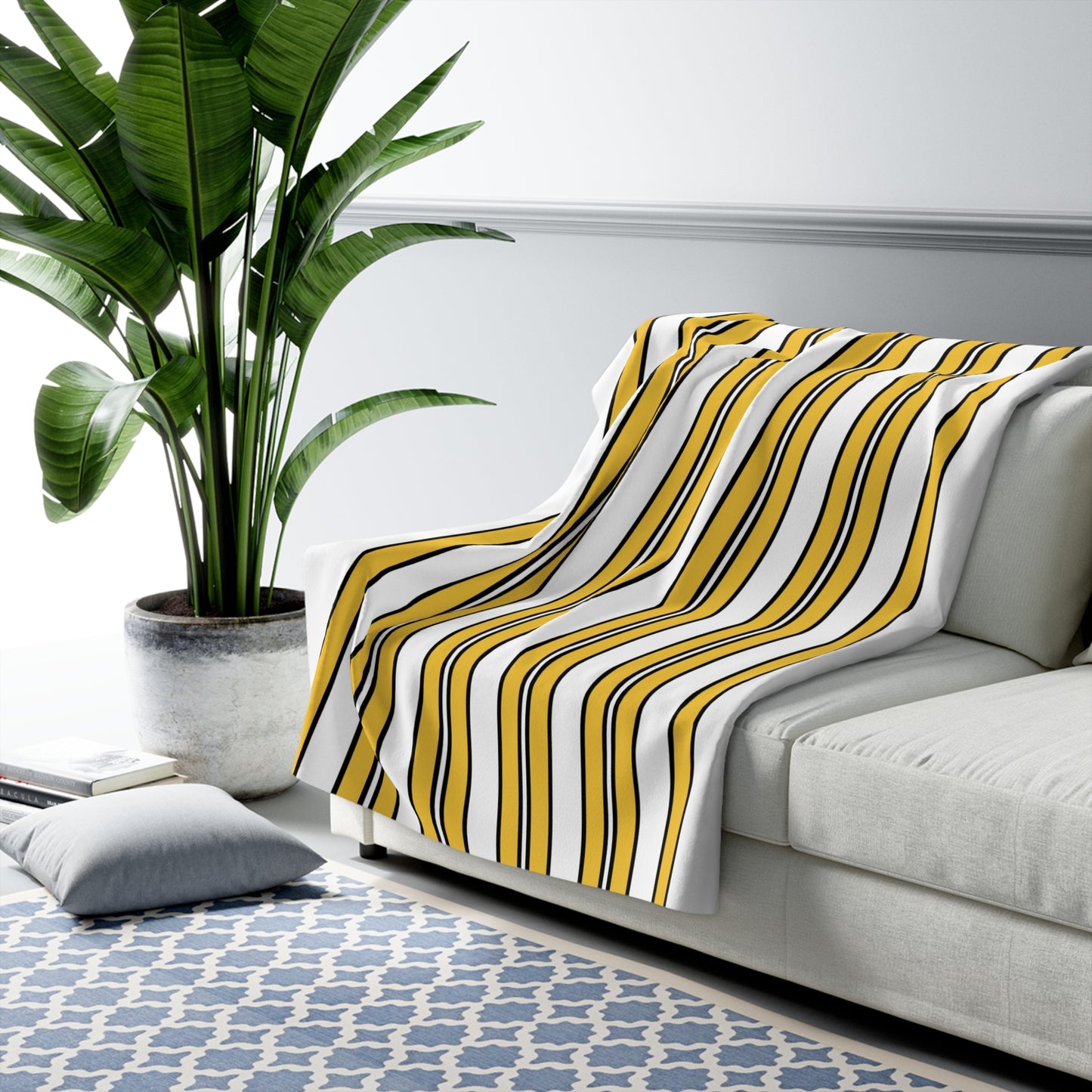 United States Virgin Islands Retro Stripes Blanket Throw