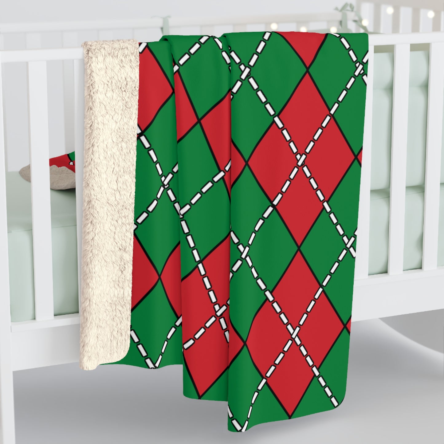 Turkmenistan Retro Argyle Blanket Throw