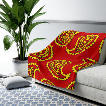 North Macedonia Retro Paisley Blanket Throw