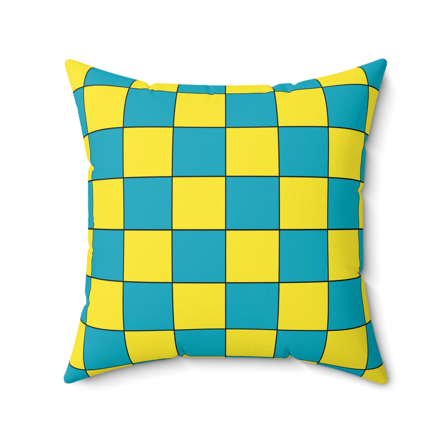 Kazakhstan Retro Check Cushion Pillow