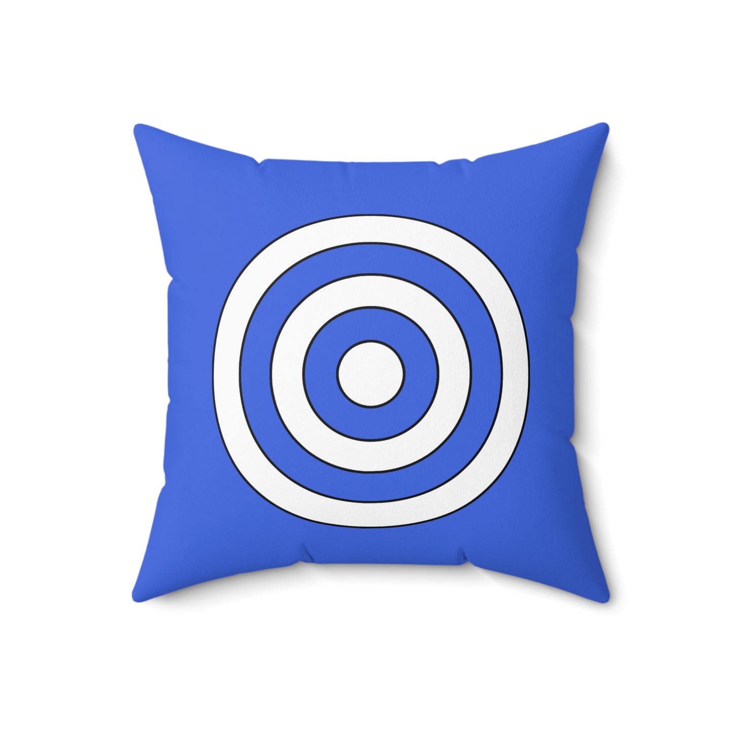 Royal Blue, White Retro Target Cushion Pillow