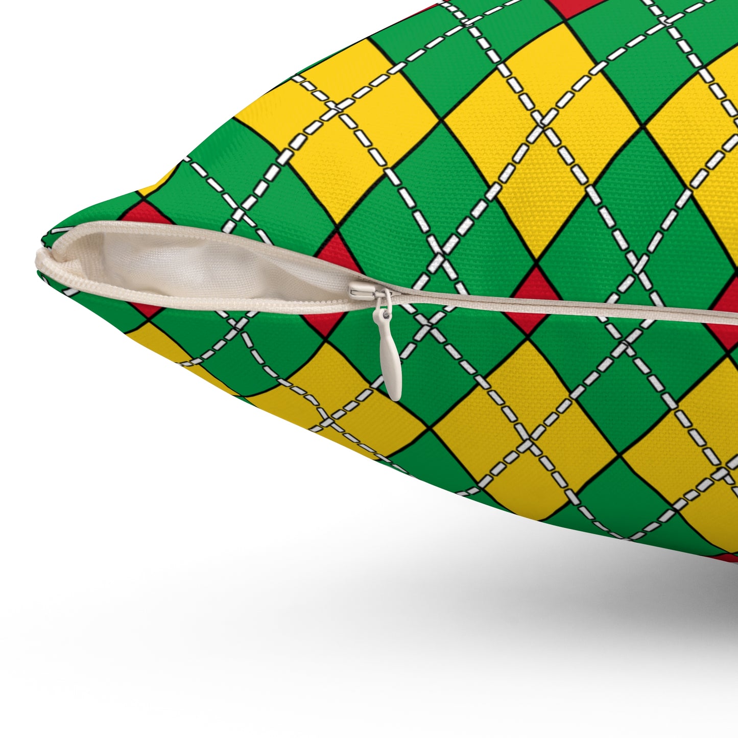 Guinea Bissau Retro Argyle Cushion Pillow