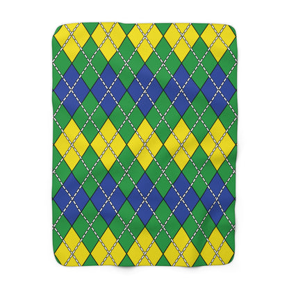 Brazil Retro Argyle Blanket Throw