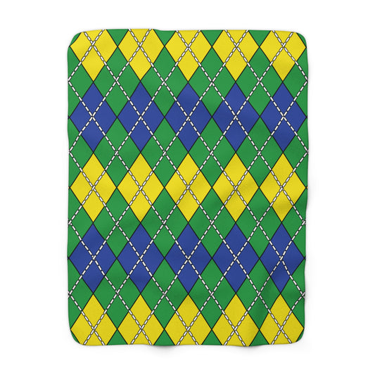 Brazil Retro Argyle Blanket Throw