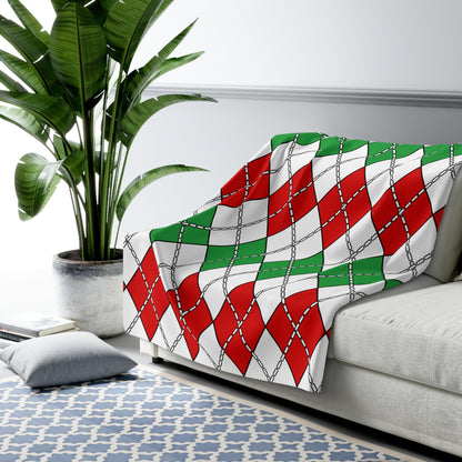 Iran Retro Argyle Blanket Throw