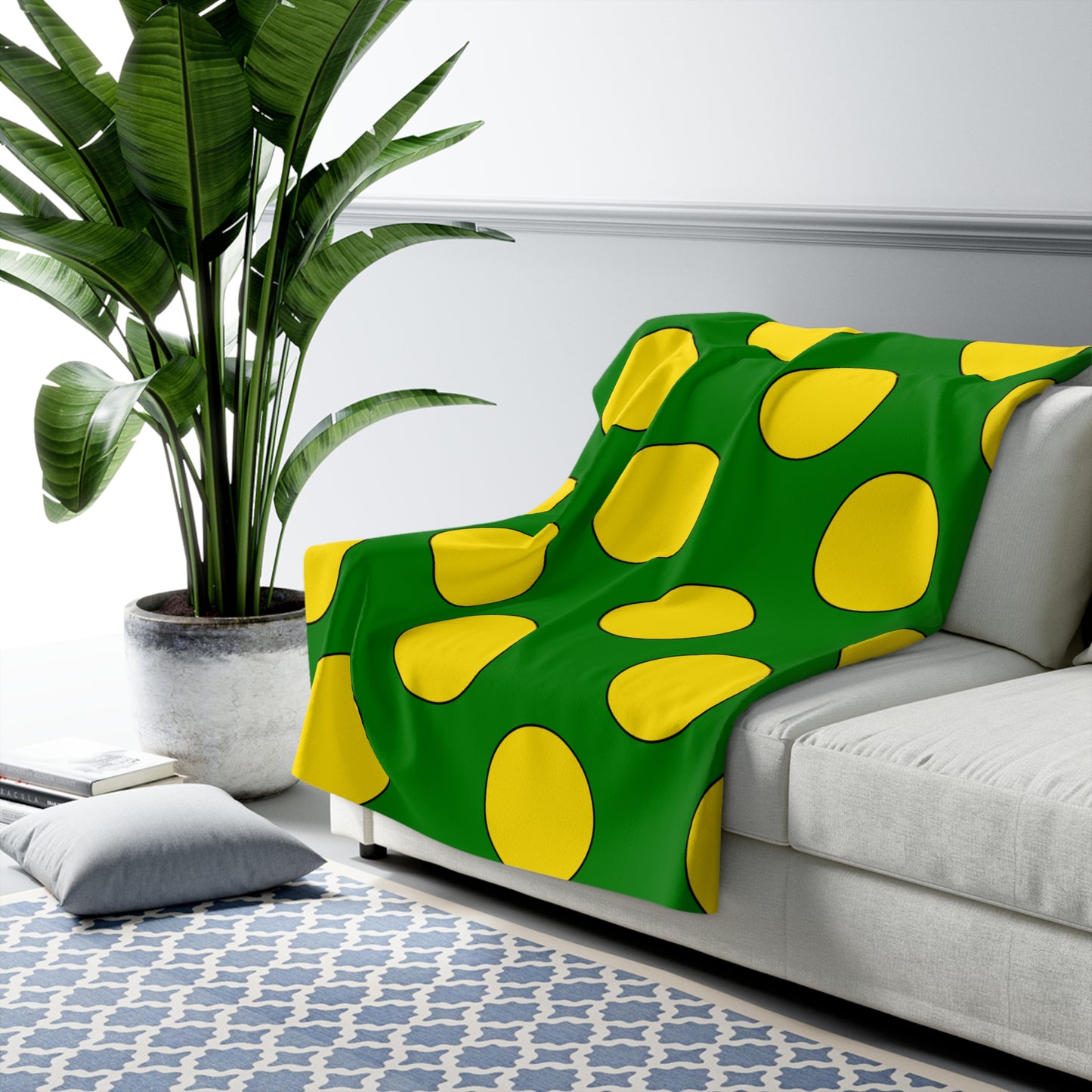Cocos Islands Retro Polka Dots Blanket Throw