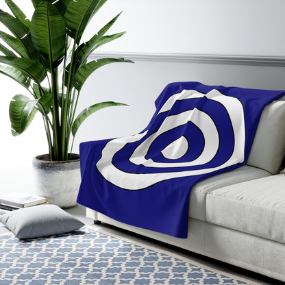 Navy Blue, White Retro Target Blanket Throw