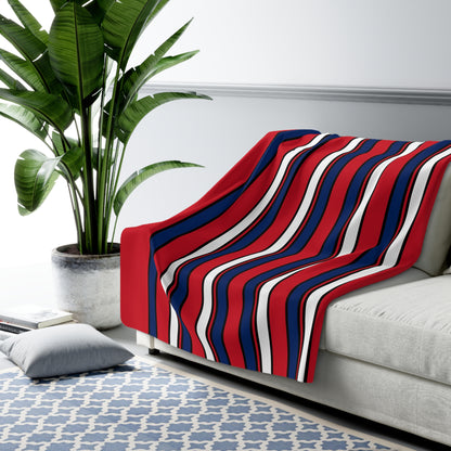 Lao Peoples Democratic Republic Retro Stripes Blanket Throw