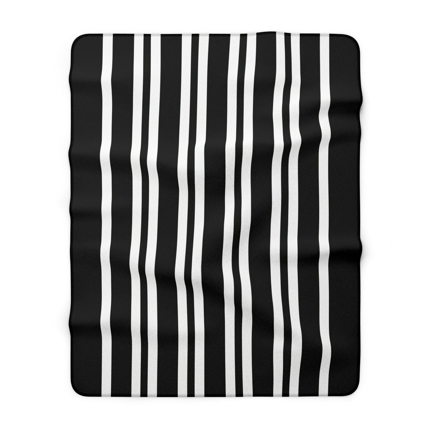 Black, White Retro Stripes Blanket Throw