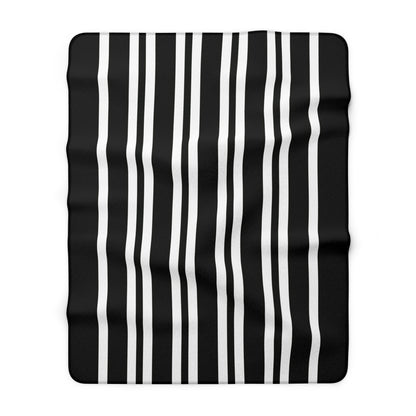 Black, White Retro Stripes Blanket Throw