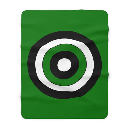 Green, Black, White Retro Target Blanket Throw