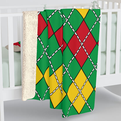 Guinea Bissau Retro Argyle Blanket Throw