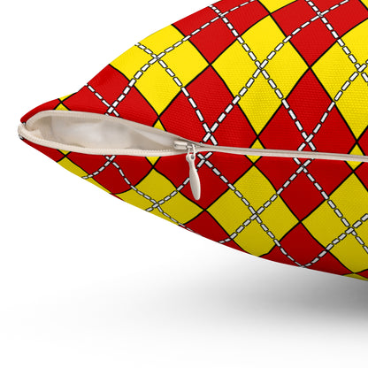 North Macedonia Retro Argyle Cushion Pillow