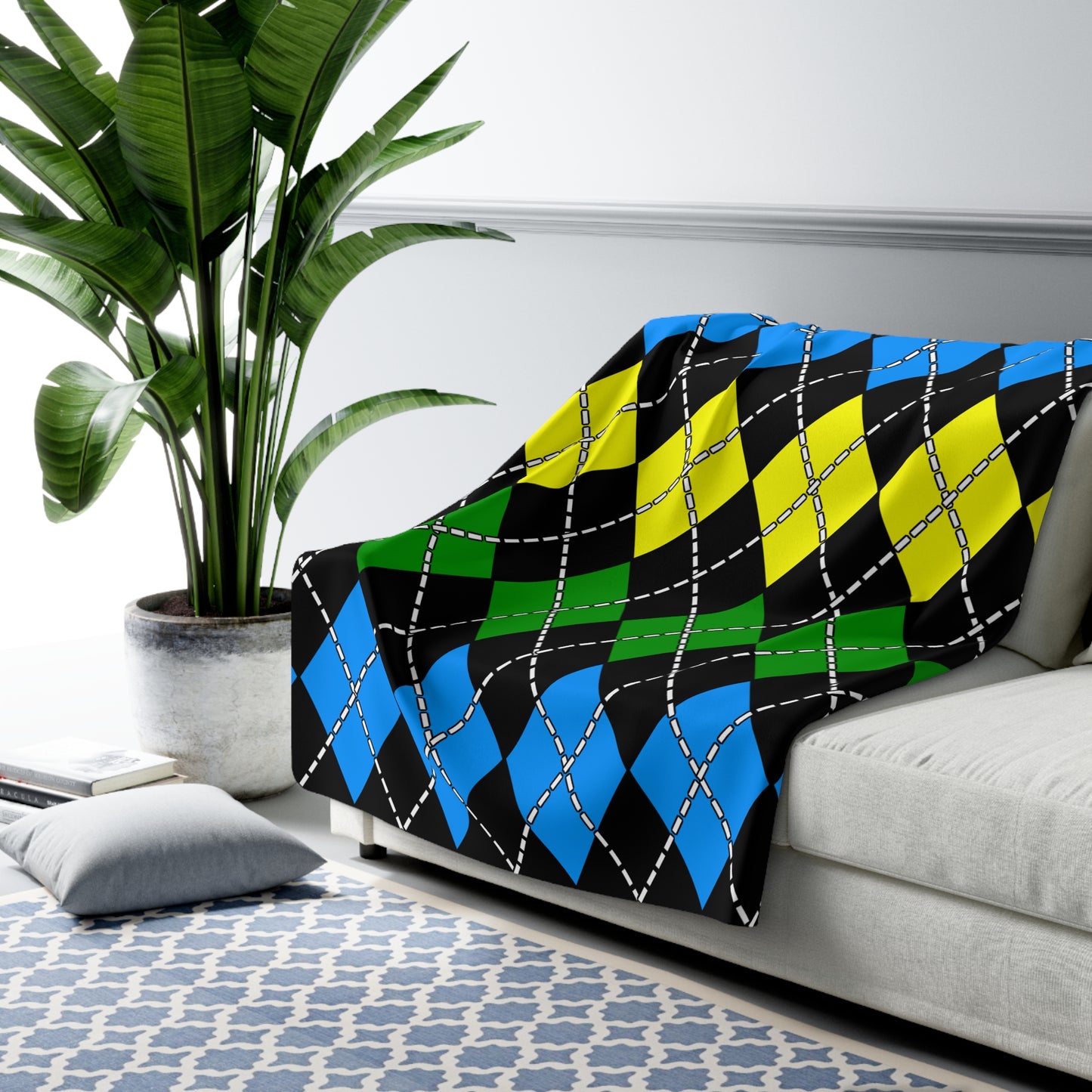 Tanzania Retro Argyle Blanket Throw
