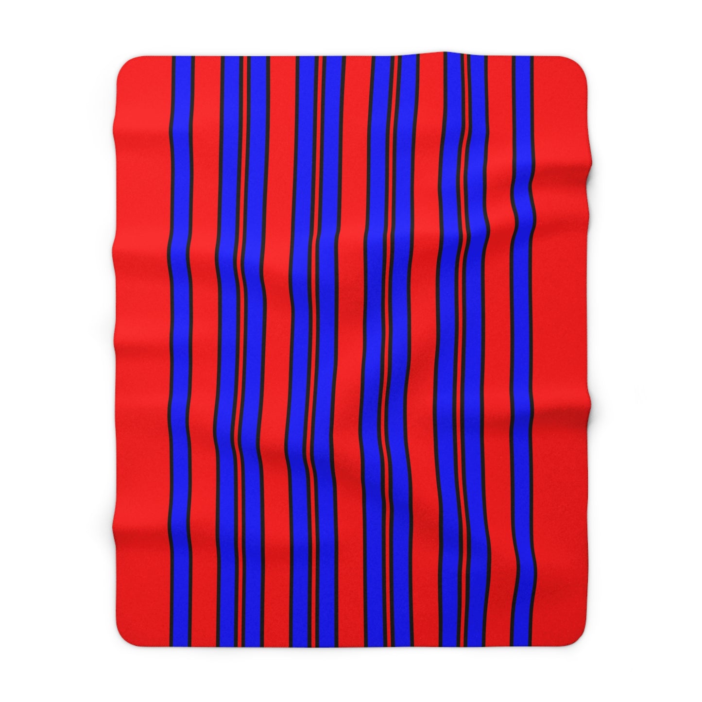 Red, Blue Retro Stripes Blanket Throw