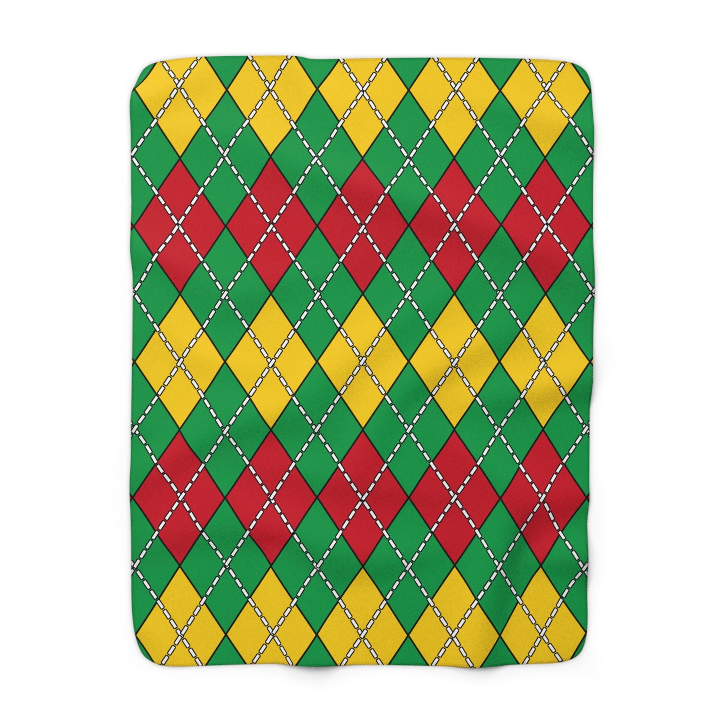 Guinea Bissau Retro Argyle Blanket Throw
