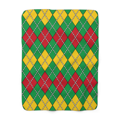 Guinea Bissau Retro Argyle Blanket Throw