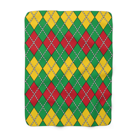 Guinea Bissau Retro Argyle Blanket Throw