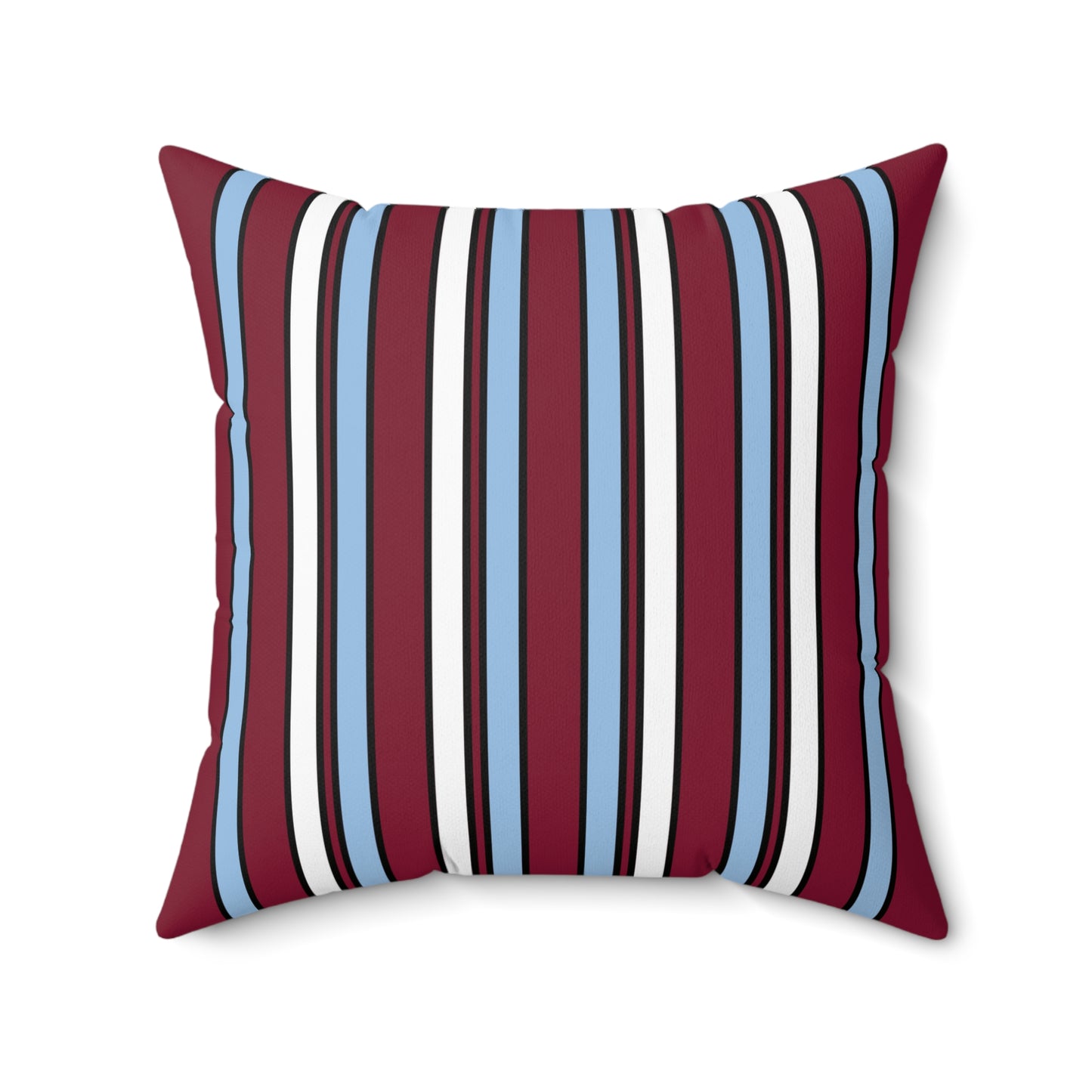 Claret, Blue, White Retro Stripe Cushion Pillow