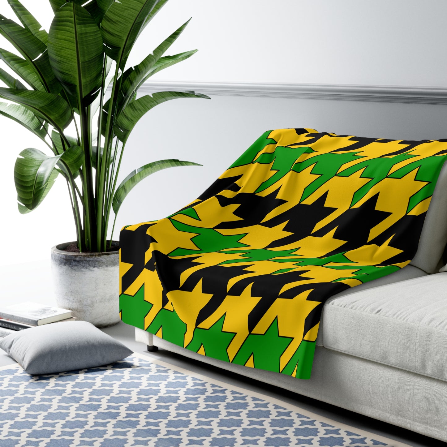 Jamaica Retro Houndstooth Blanket Throw