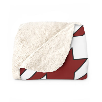 Dark Red, White Retro Houndstooth Blanket Throw