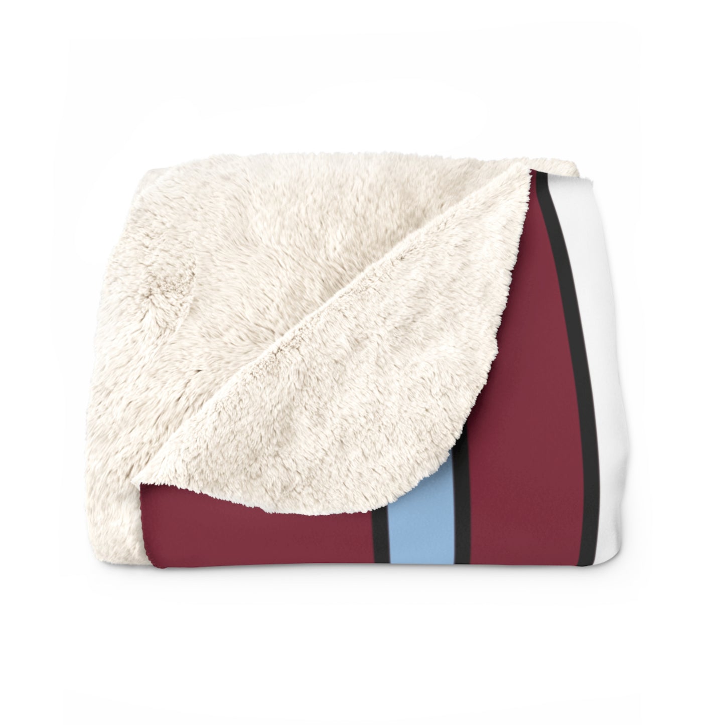 Claret, Blue, White Retro Stripe Blanket Throw