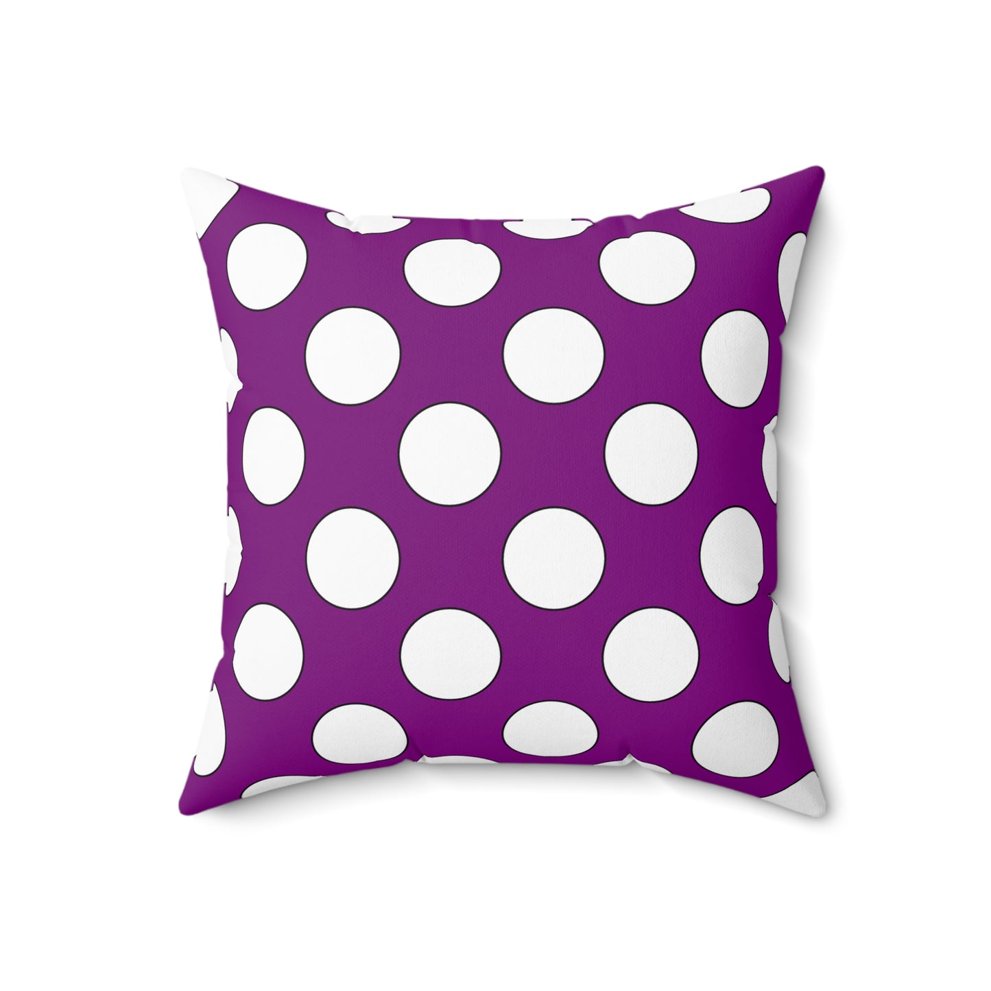 Purple, White Retro Polka Dots Cushion Pillow