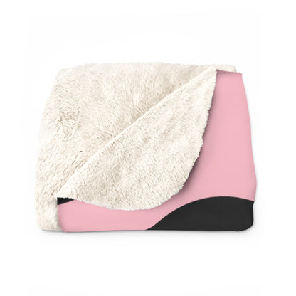 Pink, Black Retro Polka Dots Blanket Throw