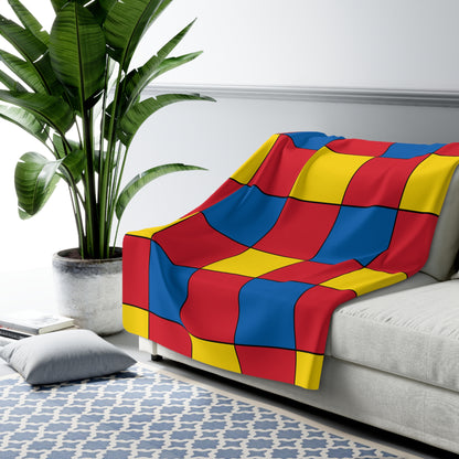 Mongolia Retro Check Blanket Throw