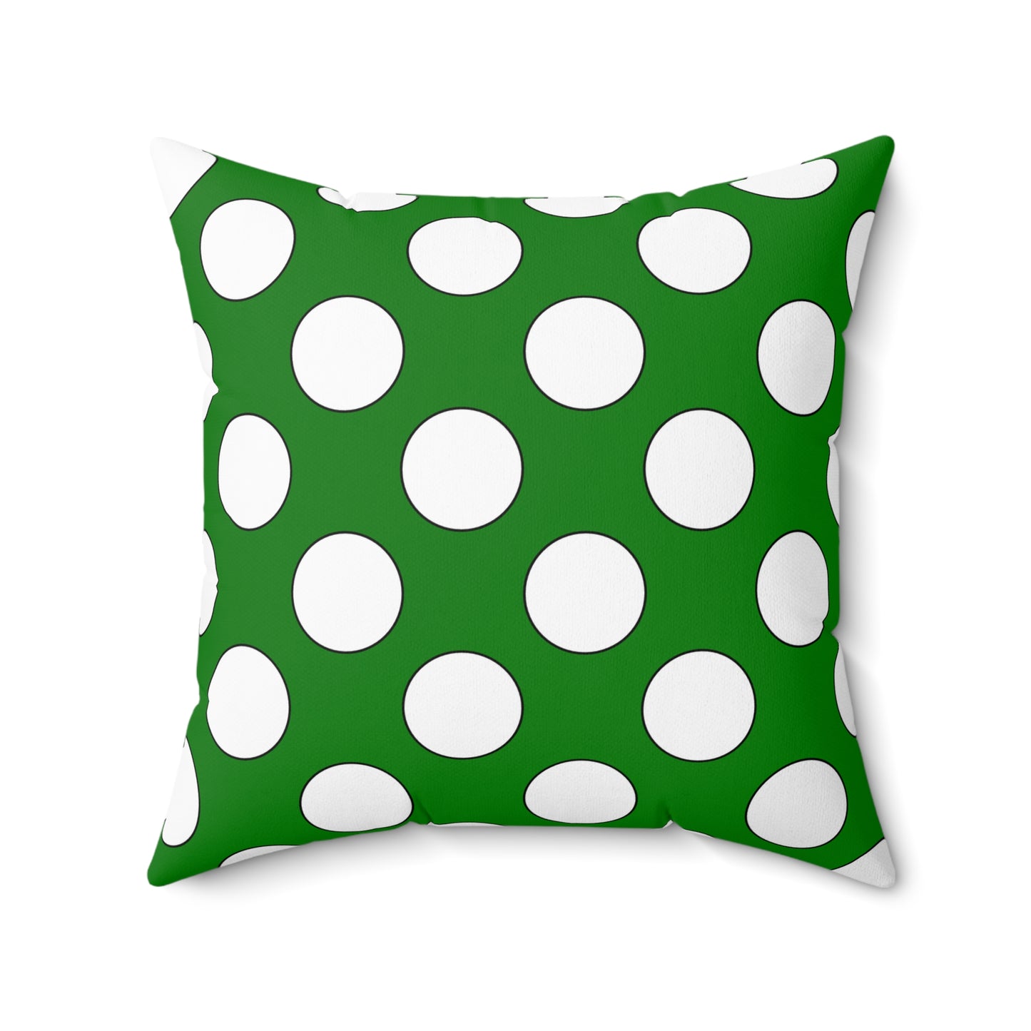 Green, White Retro Polka Dots Cushion Pillow