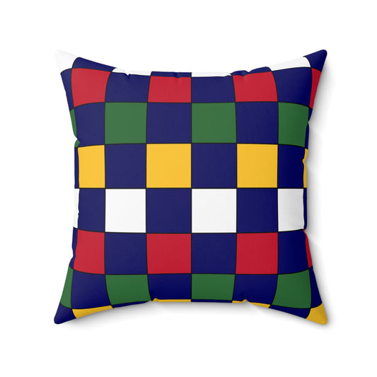 British Virgin Islands Retro Check Cushion Pillow