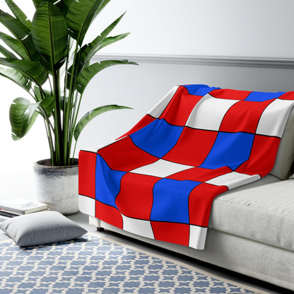 Puerto Rico Retro Check Blanket Throw