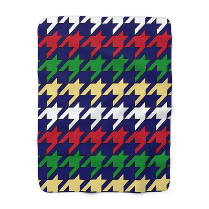 Cayman Islands Retro Houndstooth Blanket Throw